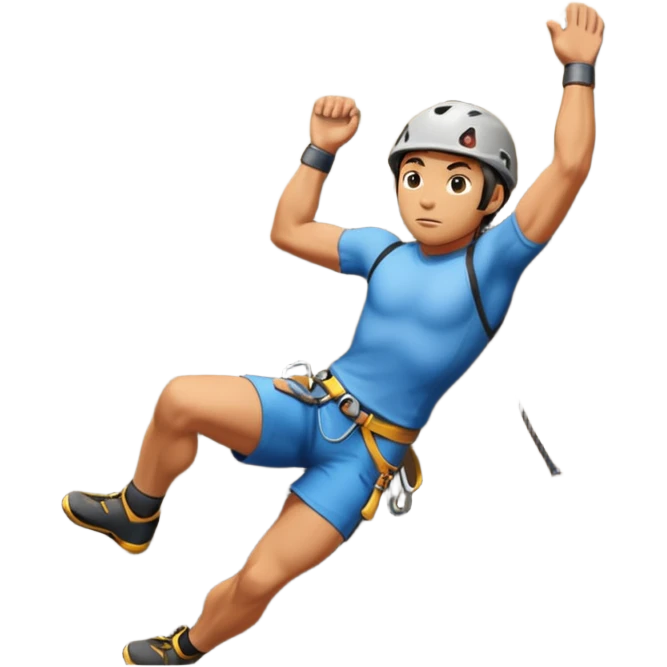 Japanese style art of a rock climber emoji