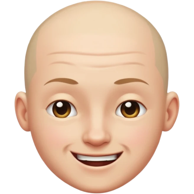 white person with a shaved head, winking emoji