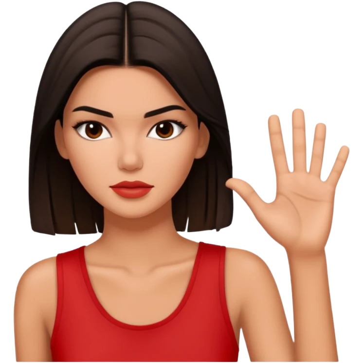 kendall jenner showing stop emoji
