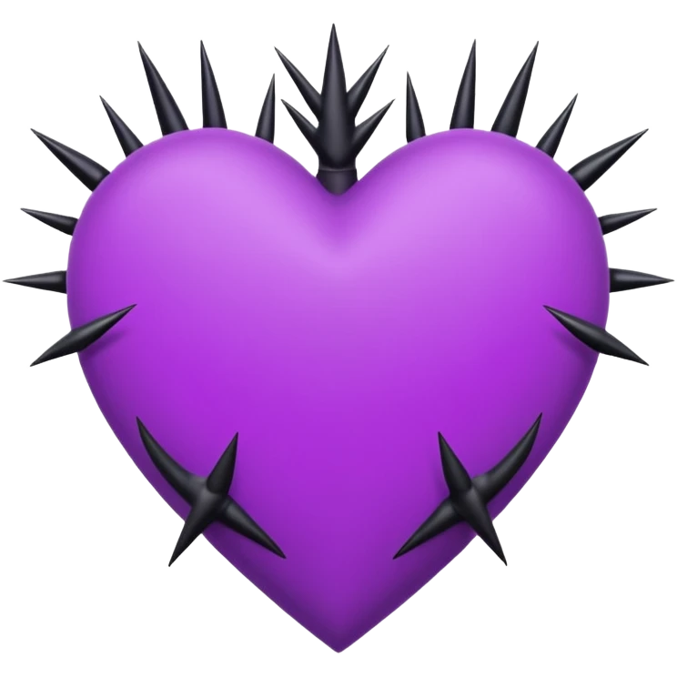 purple heart with black thorns emoji