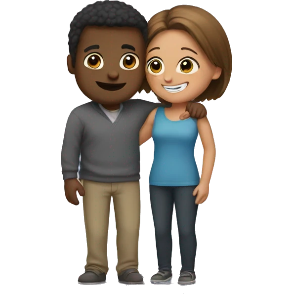 big hug short girl, tall guy emoji