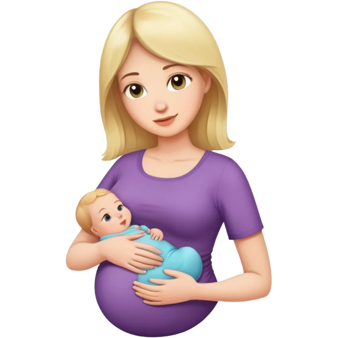woman with tiny baby bump, early pregnancy emoji