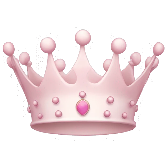 White and pastel pink crown emoji
