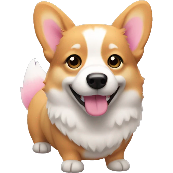 completely pink furry corgi  emoji