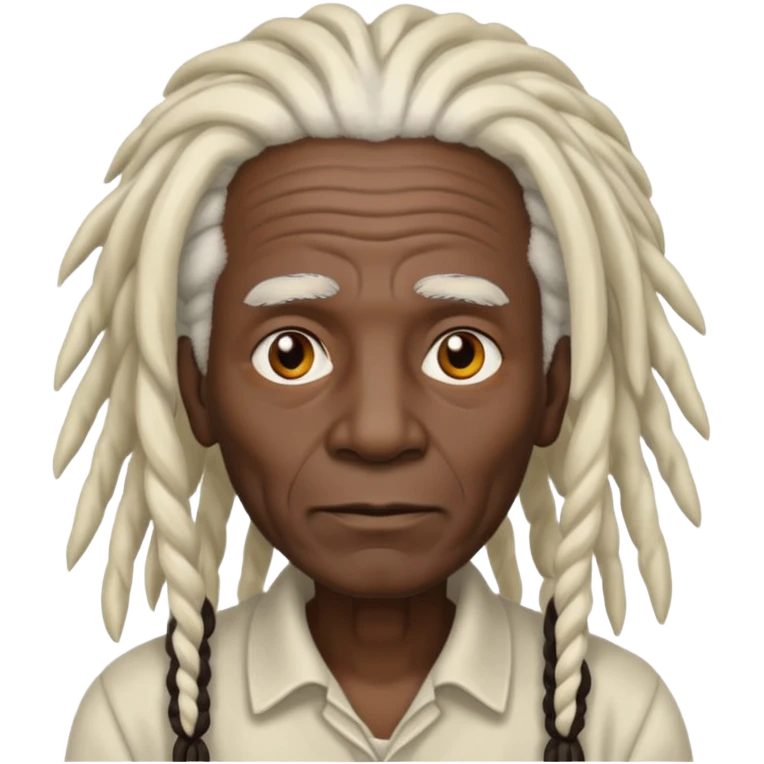 old man with white dreadlocks and black skin emoji