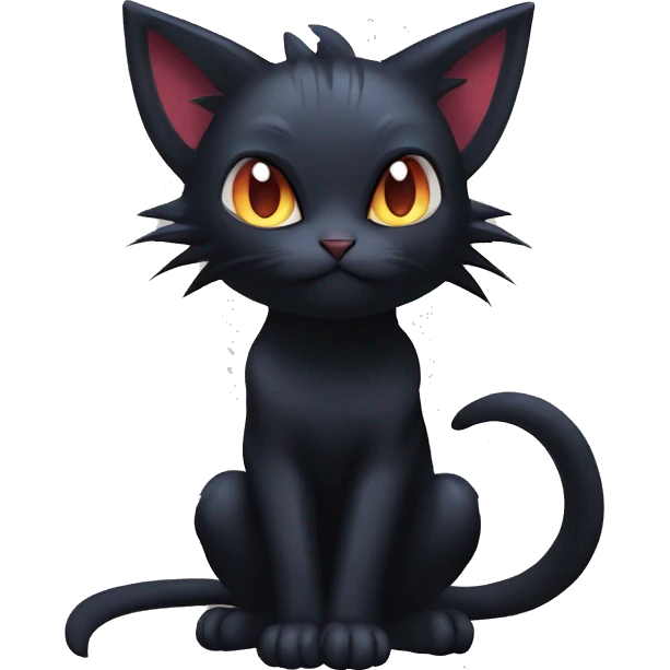 Cool Cute Edgy Black Dark Chibi Cat-Noibat-Noivern-Litten-Fakémon-hybrid emoji