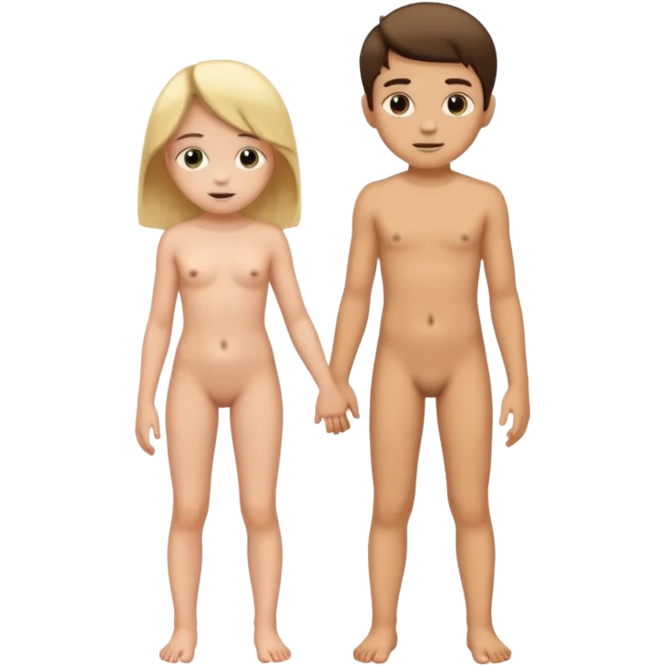 12 year old child girl naked  standing  with a 12 year old boy emoji