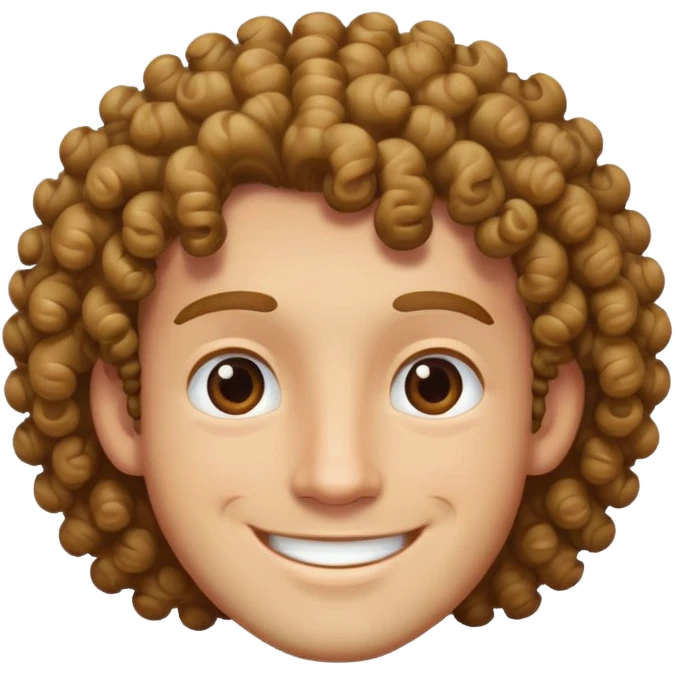 man with curly hair smiling emoji