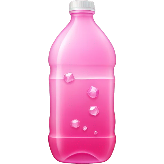 plastic bottle with crystaline pink liquid emoji