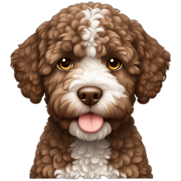 lagotto romagnolo all brown with white paws emoji
