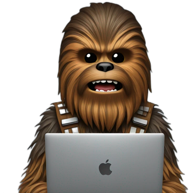 Chewbacca at computer emoji