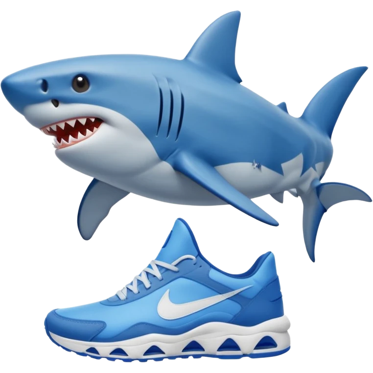 Tralalero Tralala, a shark with 4 legs and blue nike sneakers on each foot emoji