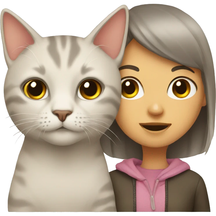 cat with a girl emoji