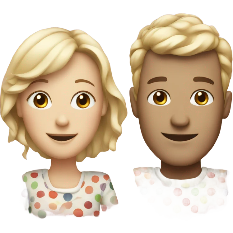 smiling couple in polka dots emoji