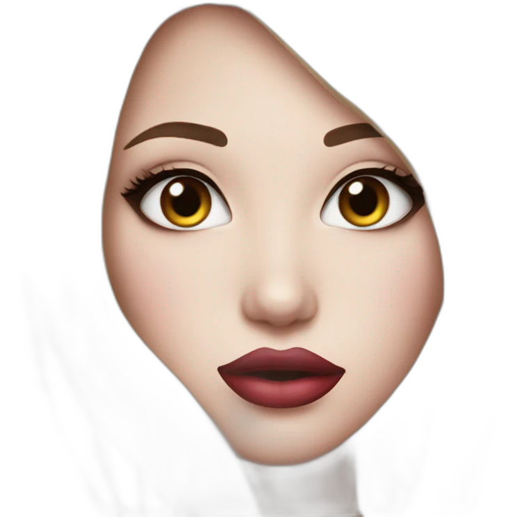 Girl with big lips and makeup emoji