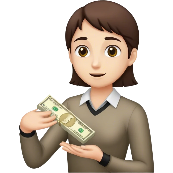 A person unwittingly giving money away emoji