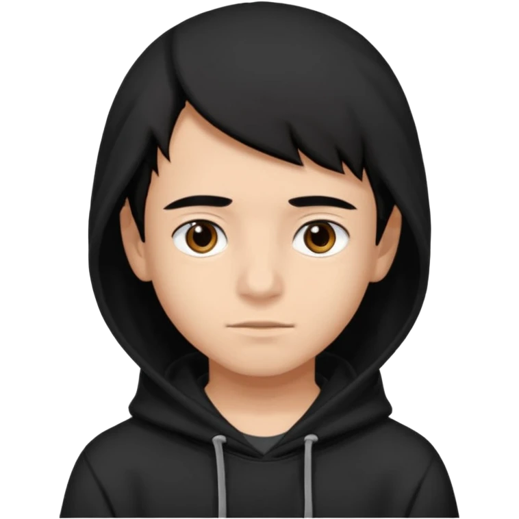 Chłopak ciemno brązowe oczy czarne włosy bluza czarna i taki bardziej żeby wyglądał na 16 latka emoji