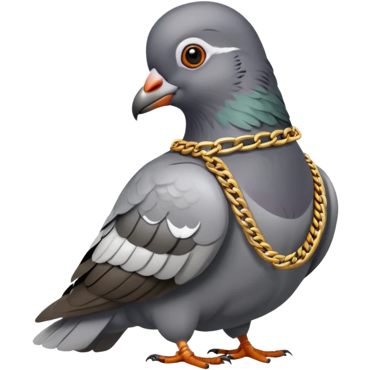 Pigeon with gold chain emoji