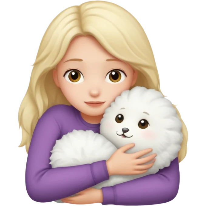 Girl hugging pillow emoji