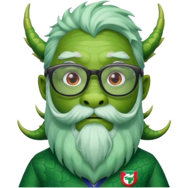 glasses dragon with long bearded and jersey emoji
