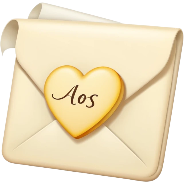 Light creamy color romantic letter emoji