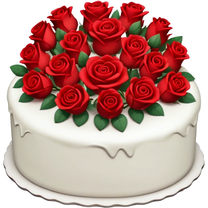 Cake with red roses emoji