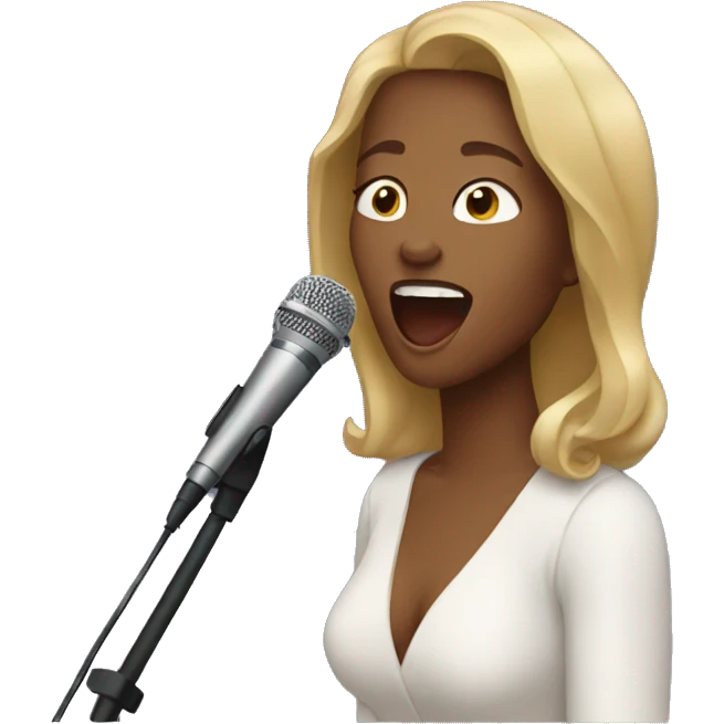 Dark blond woman singing  emoji