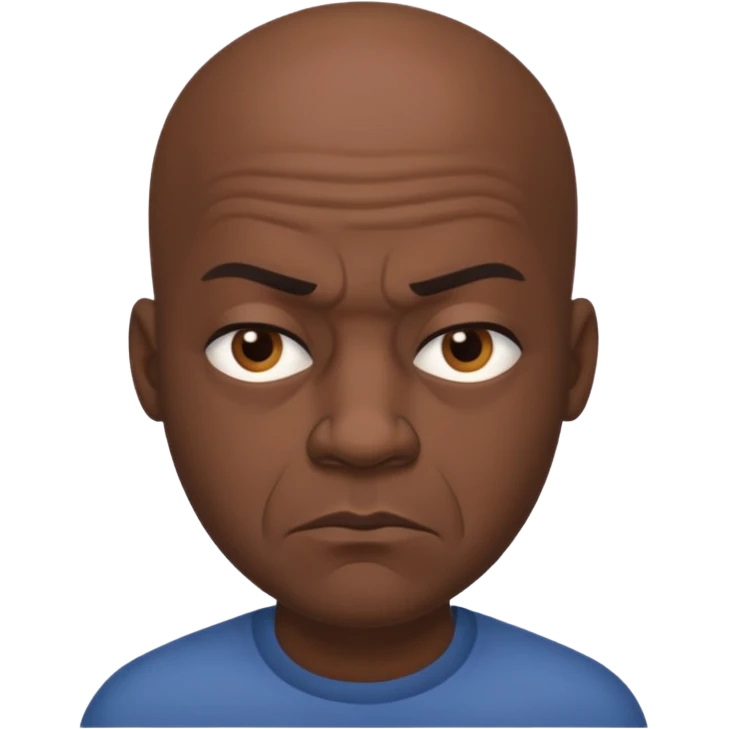 bald grumpy black man emoji
