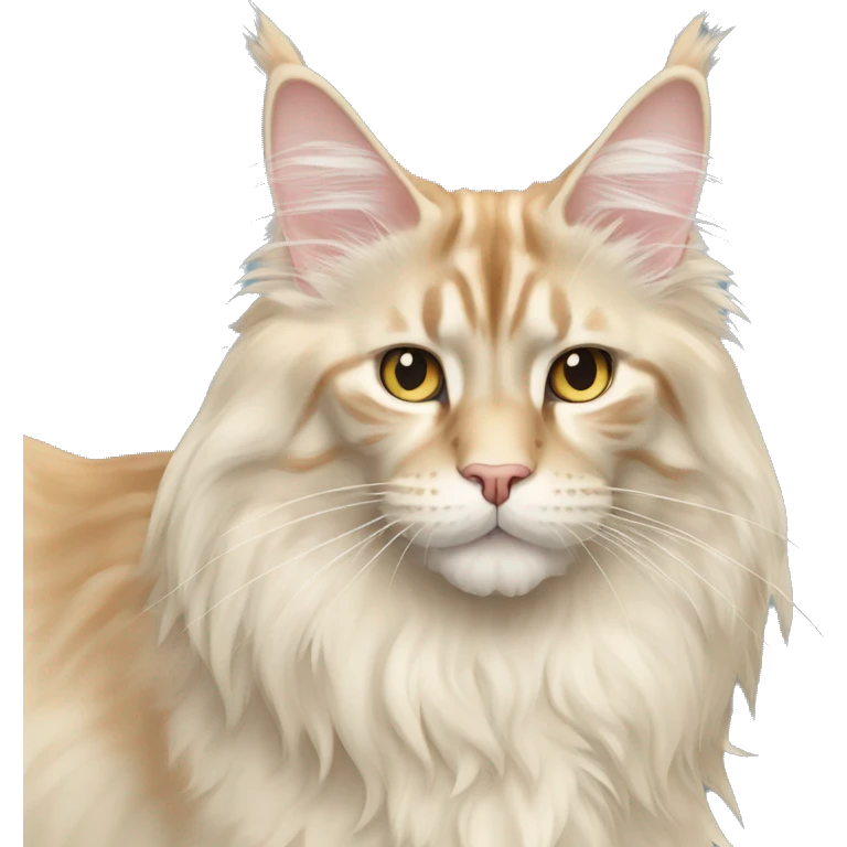 cream colored maine coon in all height emoji