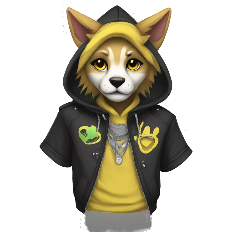 Anthro Punk Fursona Collar Hoodie  emoji