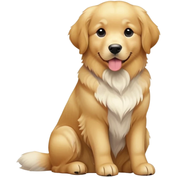 White golden retriever sitting emoji