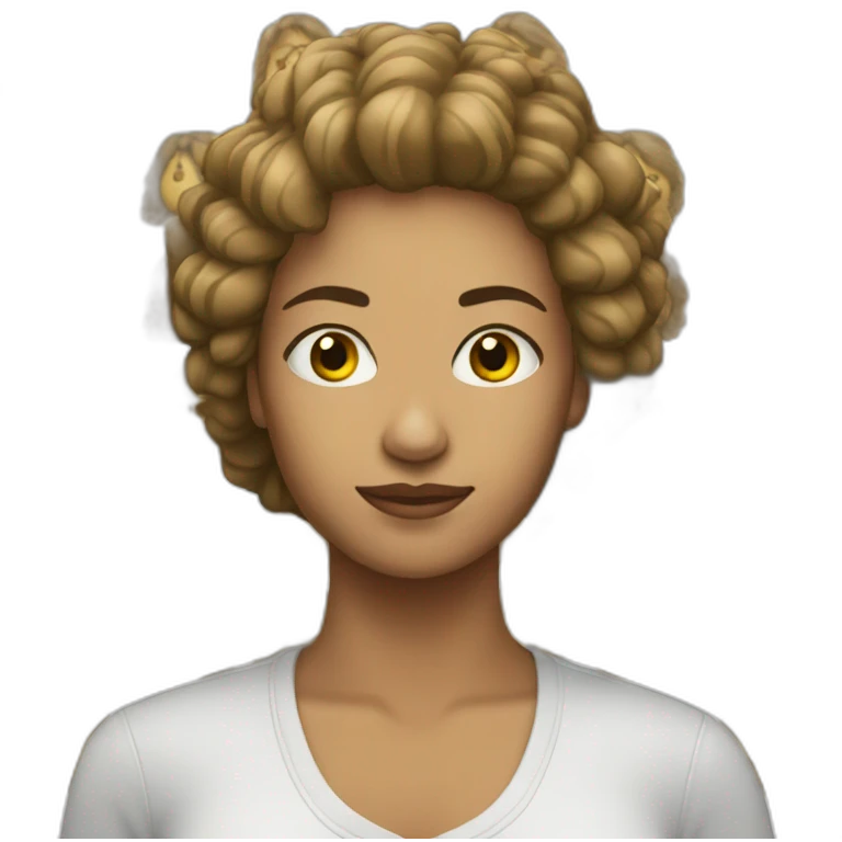 Mujer pelo blanco y corto emoji