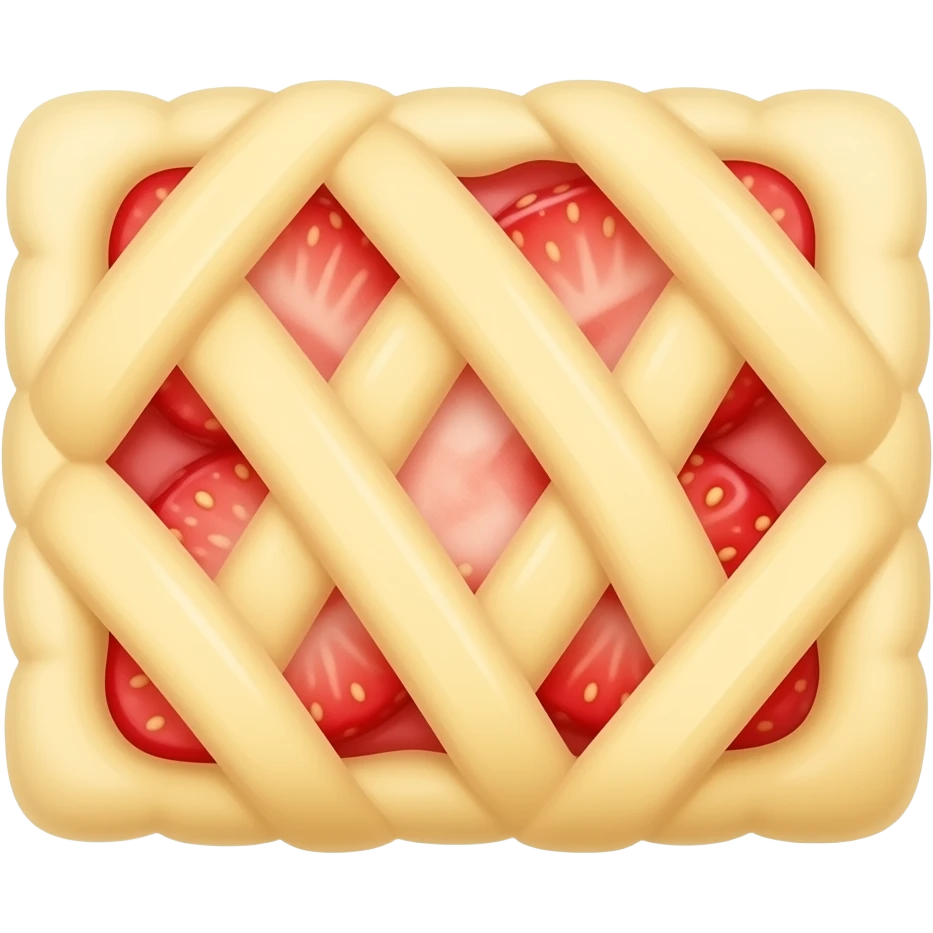 Rectangular strawberry puff pastry with strawberry paste emoji