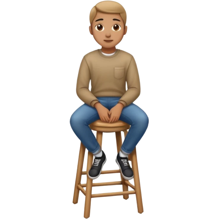 a person sitting on stool straight back emoji