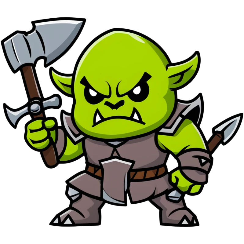Ork warrior with battle axe emoji