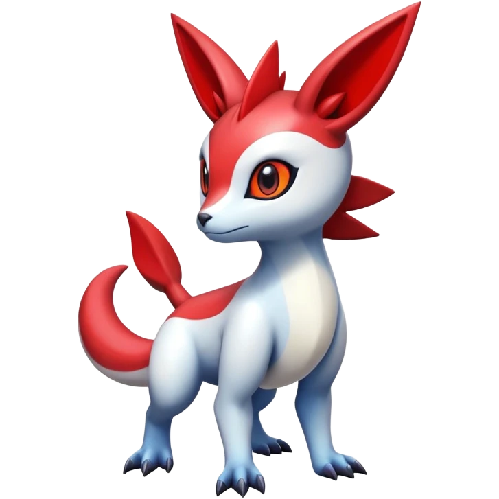  Cute Shiny Exotic Colorful Guilmon-Latias-Koraidon-Umbreon-Fakémon-hybrid-creature (full body)  emoji