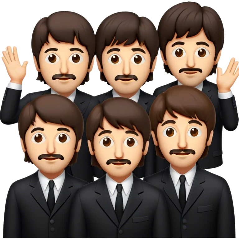 Cinematic Realistic The Beatles Pop Culture Emoji, showcasing an iconic, vibrant portrayal of the legendary band rendered with rich textures and nostalgic lighting that exude musical legacy. emoji