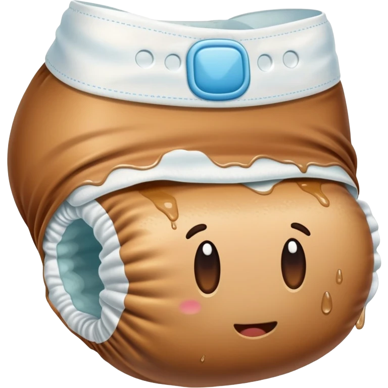 diaper with diarrhea spilling out of it alittle emoji