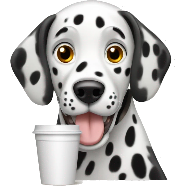 Dalmatian dog drinking espresso emoji