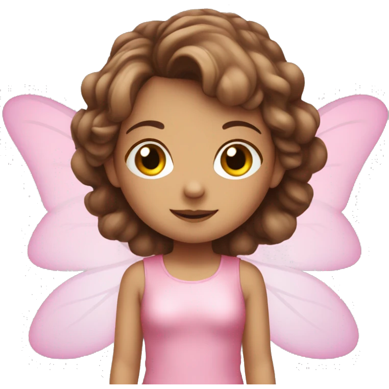 Cute fairy with brown hair and pink outfit  emoji