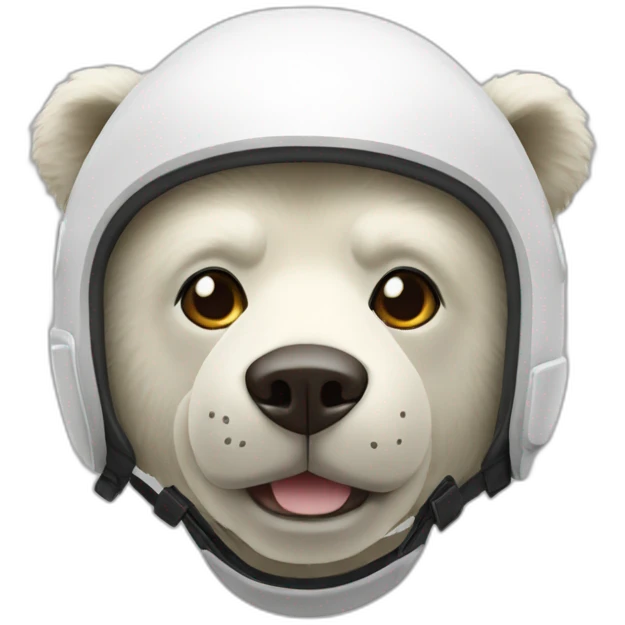 Urso capacete branco emoji