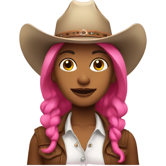 cowgirl with pink hat  emoji