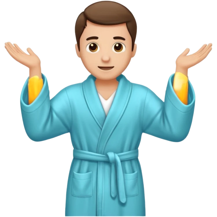 Create a man taking off his bathrobe  emoji