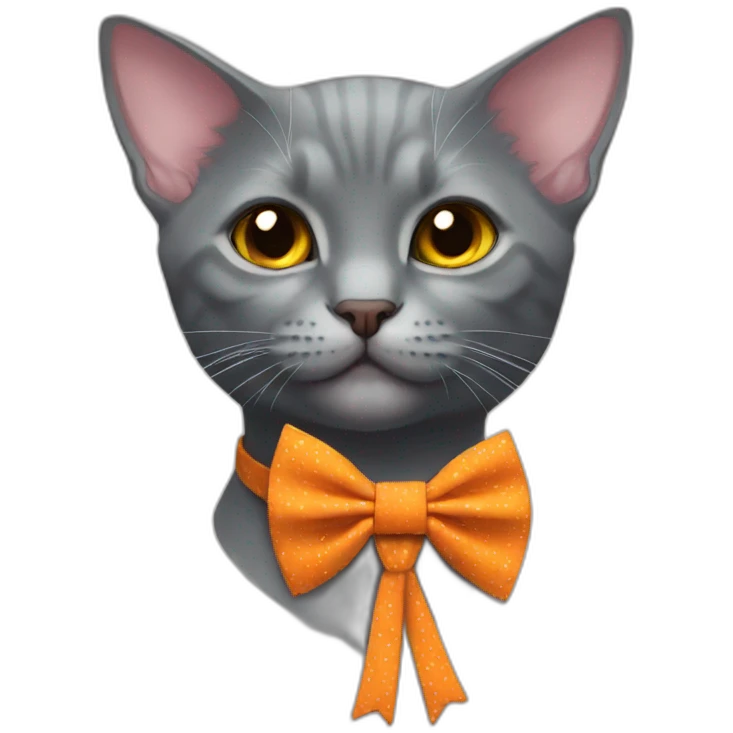 Korat kitten in Halloween bow tie emoji