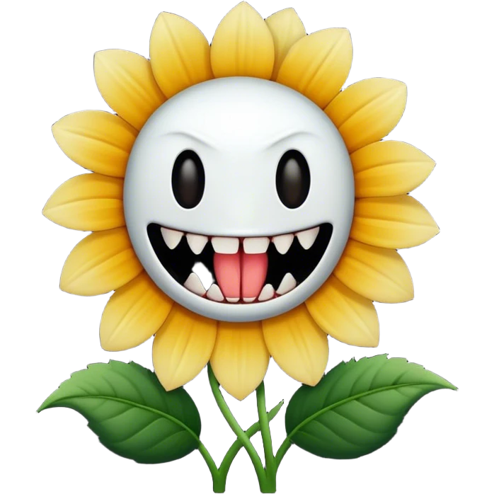 flower with scary theeth but no face emoji