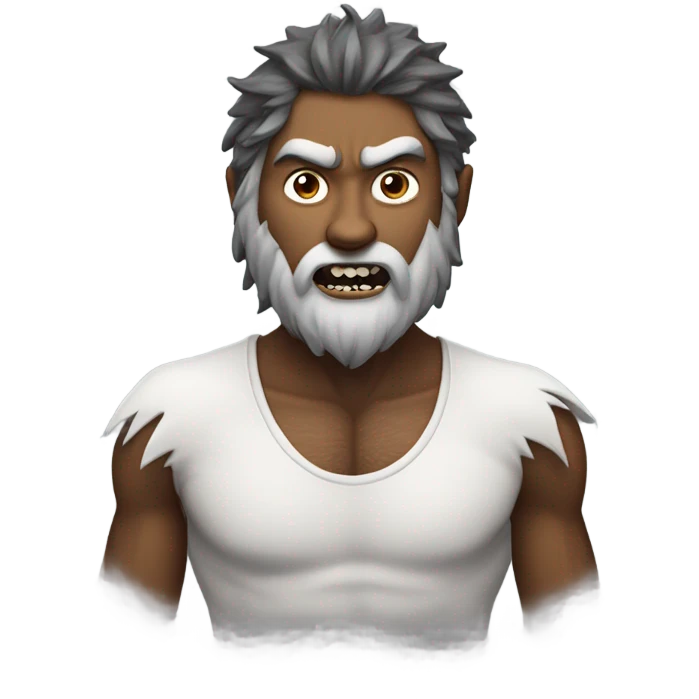 man changing to wolf emoji