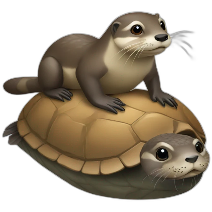 Loutre sur tortue emoji