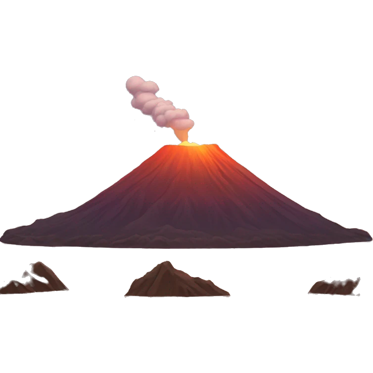 calm volcano, relief, sunset, golden hour emoji