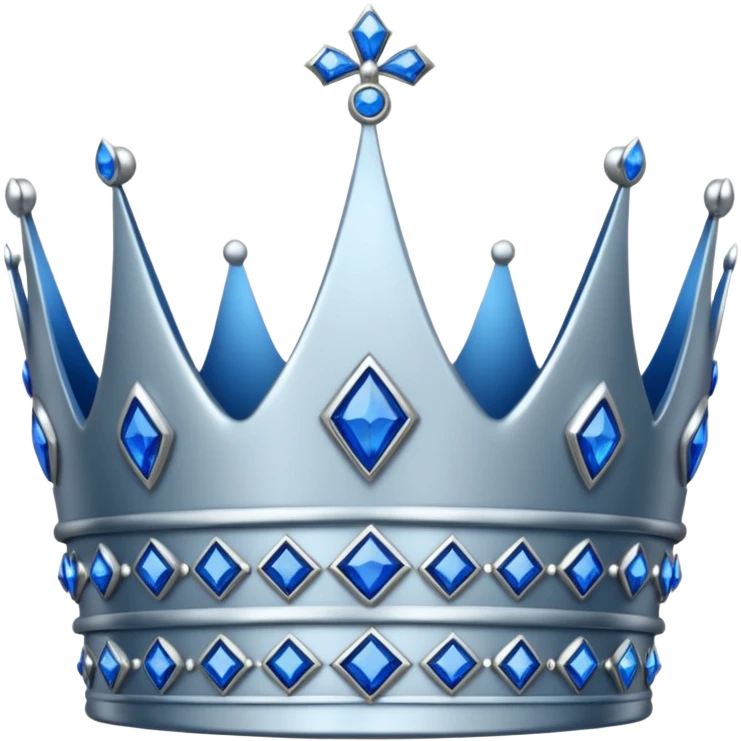 Redsilver crown with blue diamonds emoji