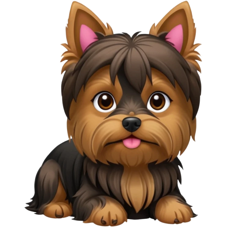 Yorkshire terrier na privada sentado fazer poop  emoji